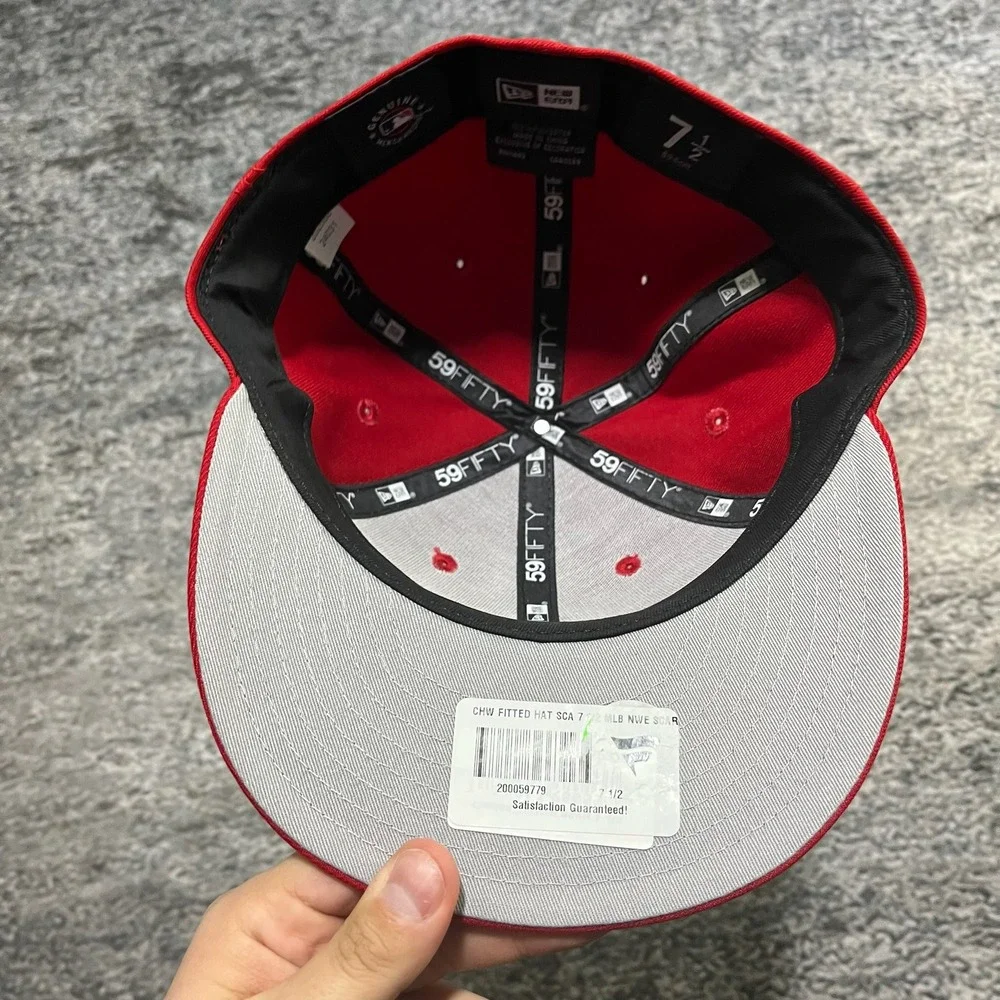 NWT New Era 59Fifty Boston Red Sox Hat Red Fitted Size 7 MLB Embroidered‎